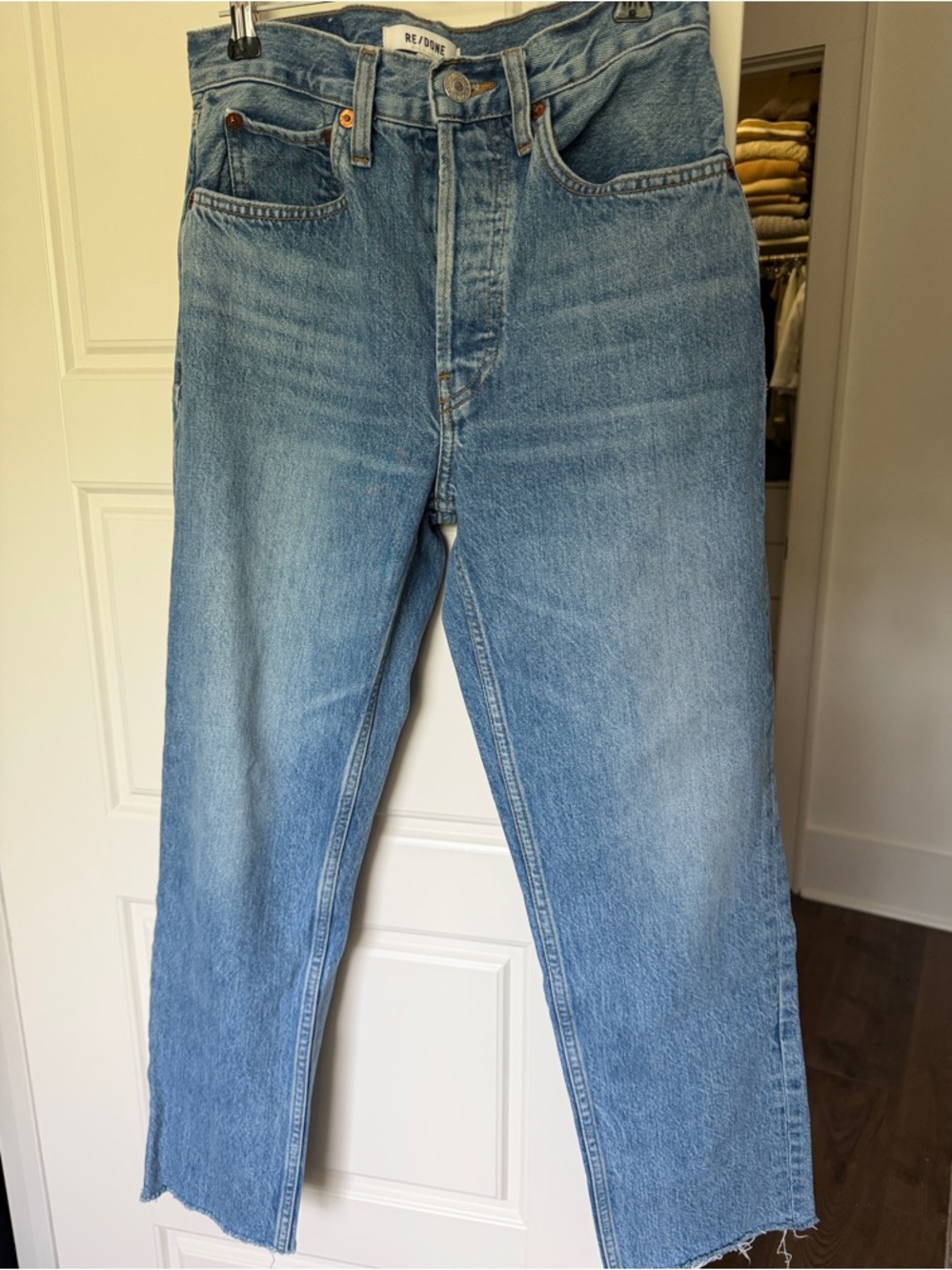Re/Done Light Blue Straight-Leg Jeans